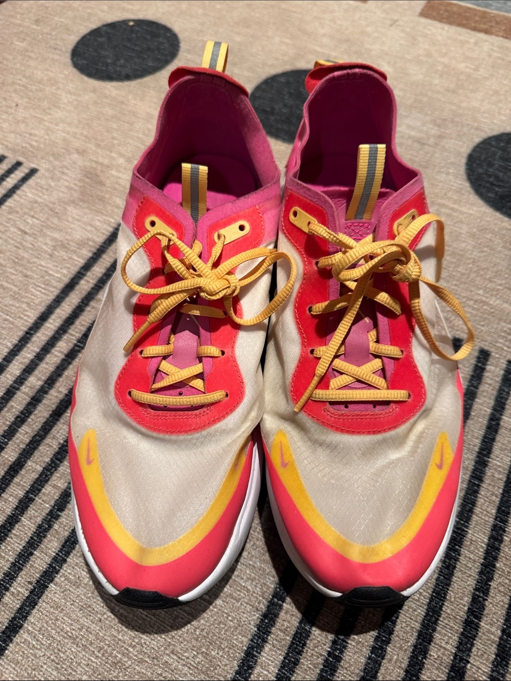 Nike Women’s Pink and Yellow Low-Profile Running Shoes
